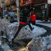 Behold, New Yorkers Gracefully Leaping Over Slush Lagoons